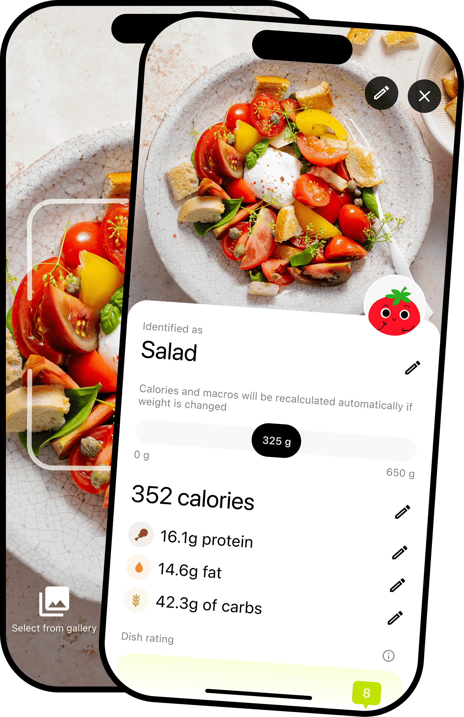 TrackAI app recognizing a salad
